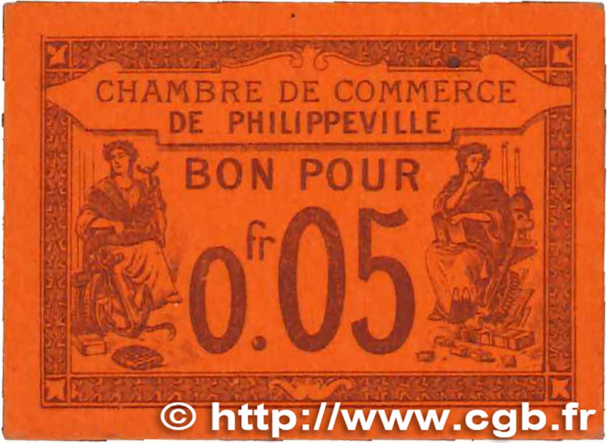 5 Centimes FRANCE Regionalismus und verschiedenen Philippeville 1915 JP.142.12 fST