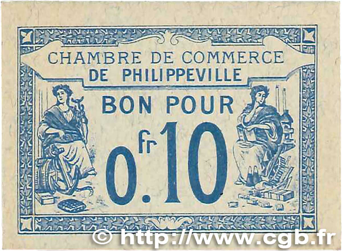 10 Centimes FRANCE regionalism and various Philippeville 1915 JP.142.13 UNC