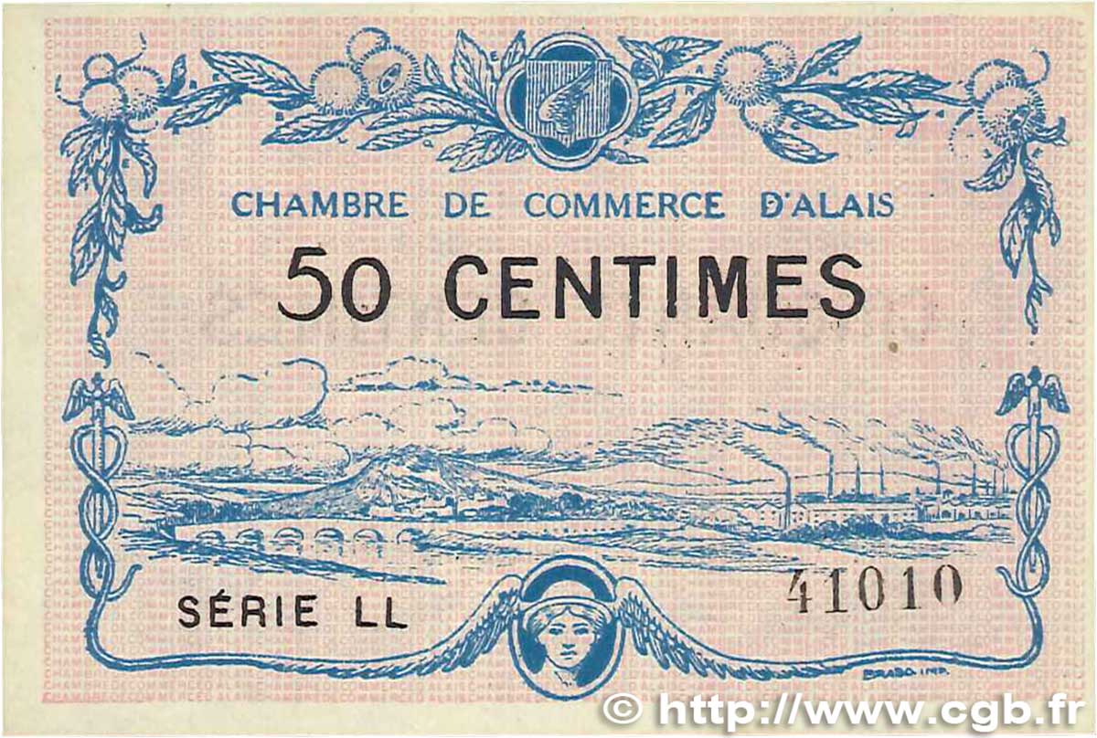 50 Centimes FRANCE Regionalismus und verschiedenen Alais. Nom Actuel : Alès 1916 JP.004.07 fST+
