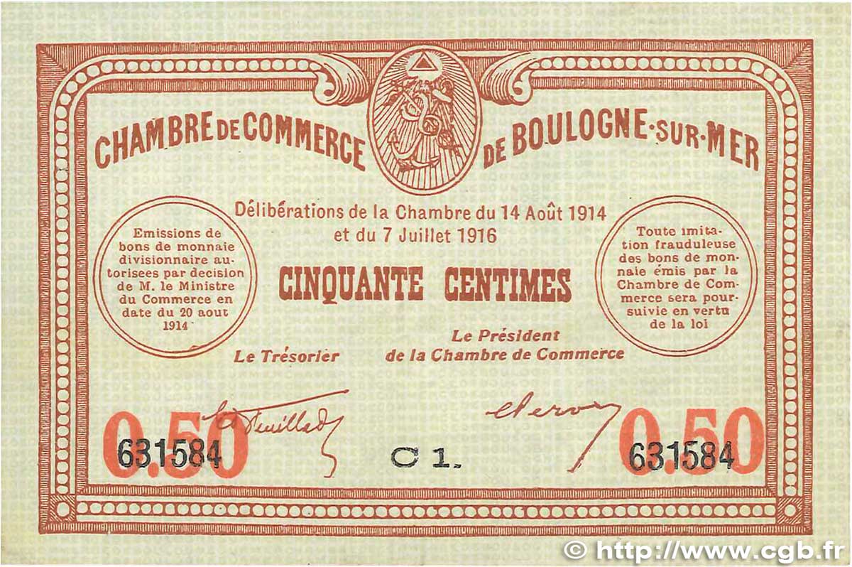 50 Centimes FRANCE régionalisme et divers Boulogne-Sur-Mer  1914 JP.031.17 TTB