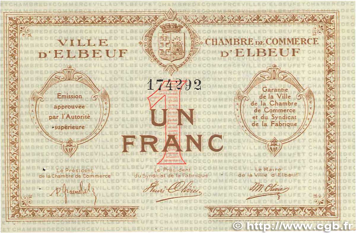 1 Franc FRANCE régionalisme et divers Elbeuf 1918 JP.055.02 SUP