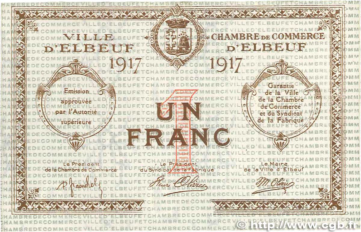 1 Franc Fauté FRANCE Regionalismus und verschiedenen Elbeuf 1917 JP.055.12 fST