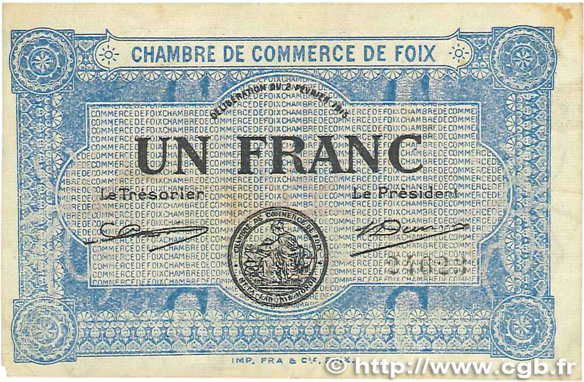 50 Centimes FRANCE regionalismo y varios Foix 1915 JP.059.01 BC