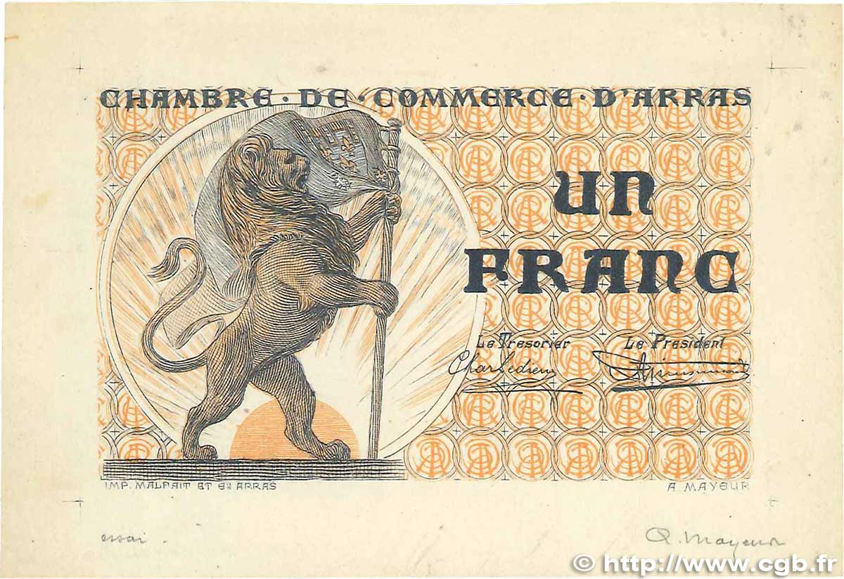 1 Franc Essai FRANCE regionalism and miscellaneous  1918 JP.013.05var. VF+