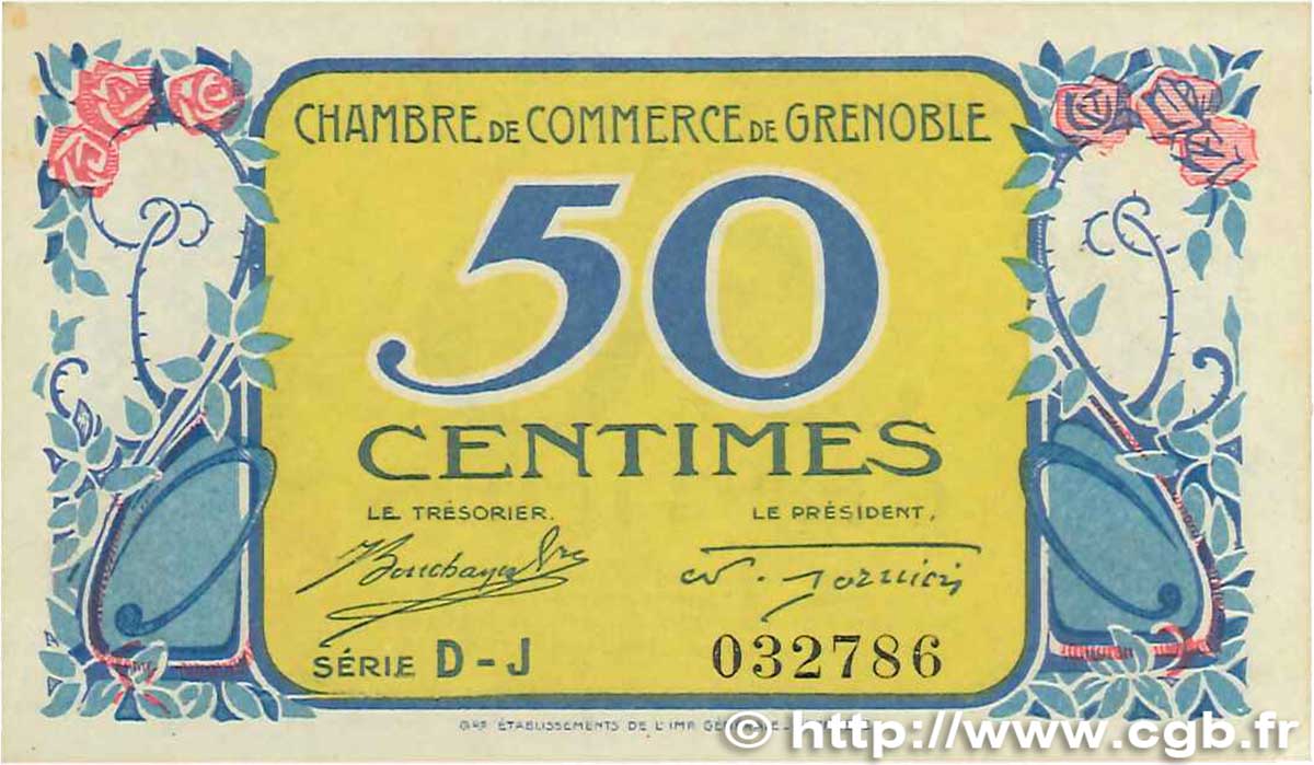 50 Centimes FRANCE régionalisme et divers Grenoble 1917 JP.063.13 pr.SPL