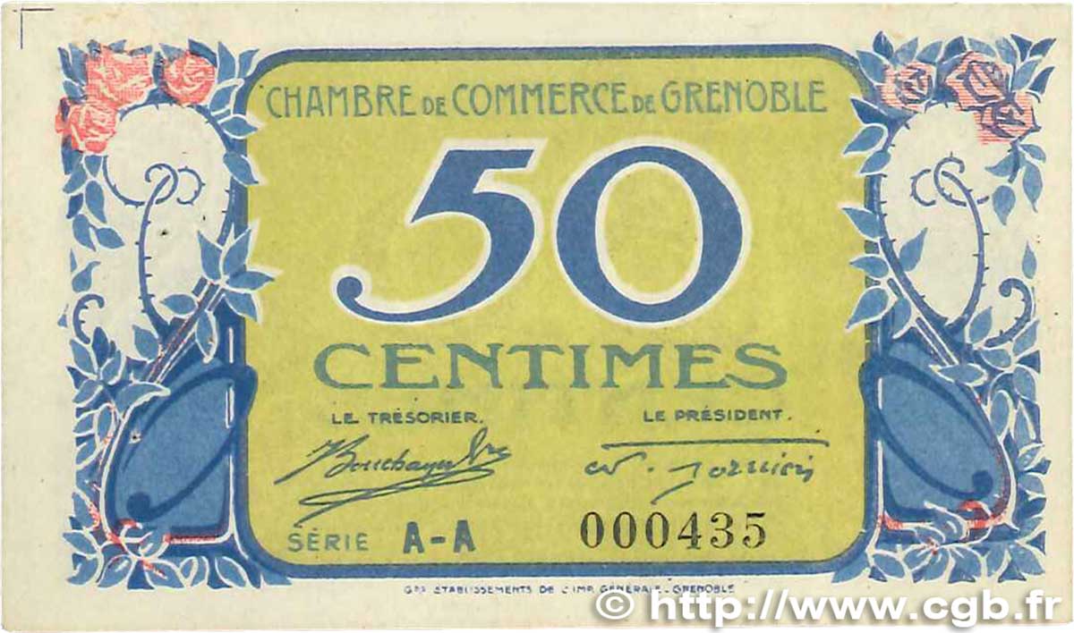 50 Centimes FRANCE régionalisme et divers Grenoble 1917 JP.063.15 TTB+