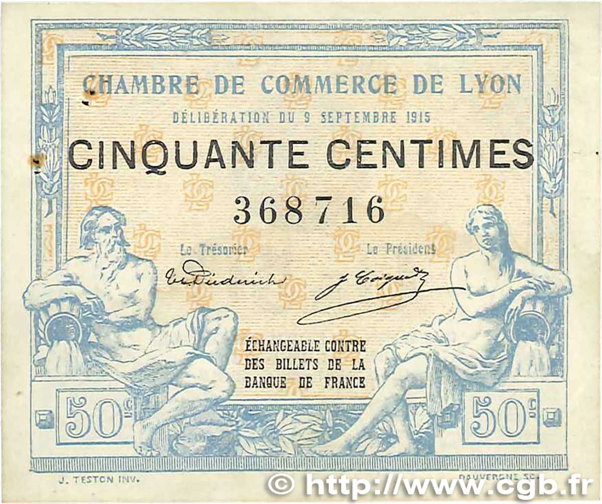 50 Centimes FRANCE régionalisme et divers Lyon 1915 JP.077.03 pr.SUP