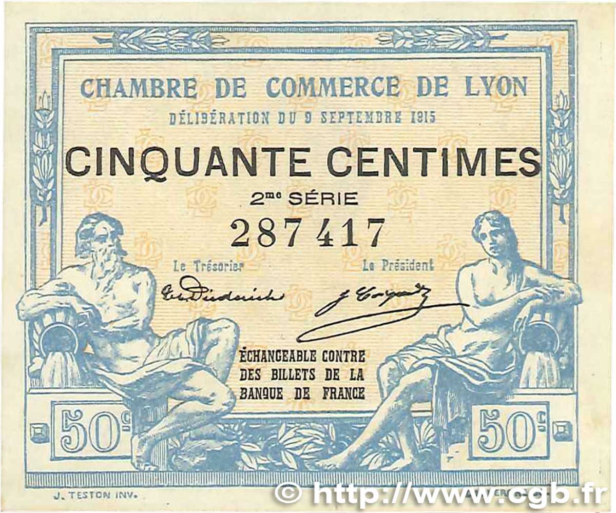 50 Centimes FRANCE régionalisme et divers Lyon 1915 JP.077.04 pr.NEUF
