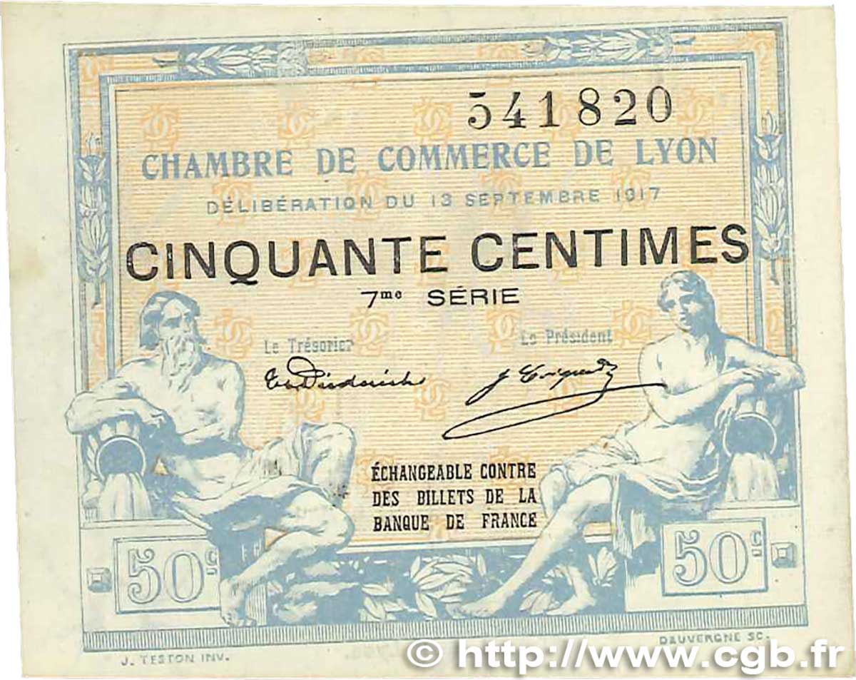 50 Centimes FRANCE regionalismo y varios Lyon 1917 JP.077.14 MBC
