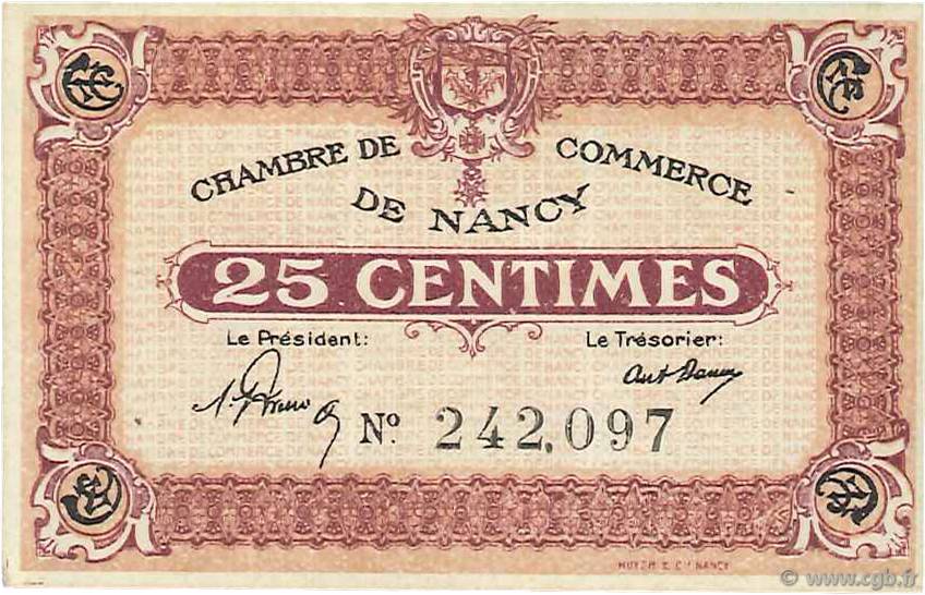 25 Centimes FRANCE régionalisme et divers Nancy 1918 JP.087.56 SUP