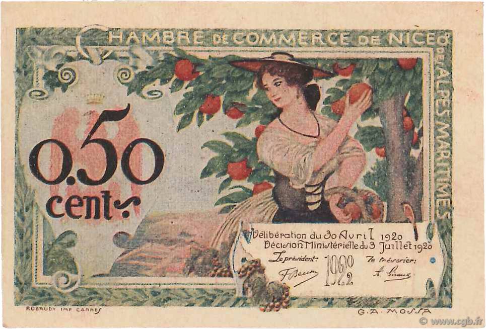 50 Centimes FRANCE regionalismo y varios Nice 1920 JP.091.09 EBC