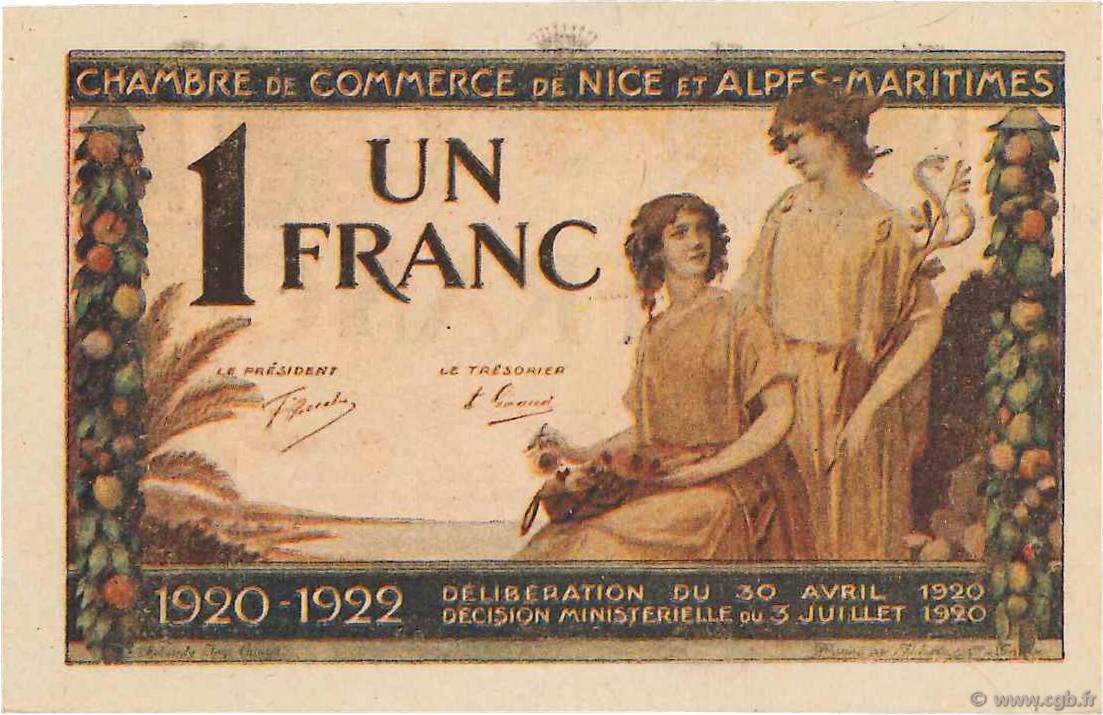 1 Franc FRANCE Regionalismus und verschiedenen Nice 1920 JP.091.11 fVZ