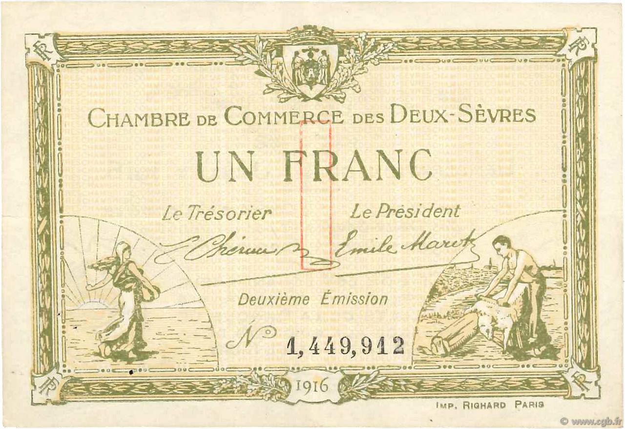 1 Franc FRANCE Regionalismus und verschiedenen Niort 1916 JP.093.08 SS