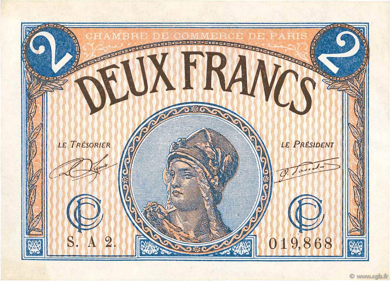 2 Francs FRANCE regionalism and various Paris 1920 JP.097.28 AU