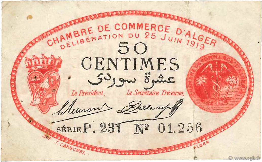 50 Centimes FRANCE Regionalismus und verschiedenen Alger 1919 JP.137.11 S