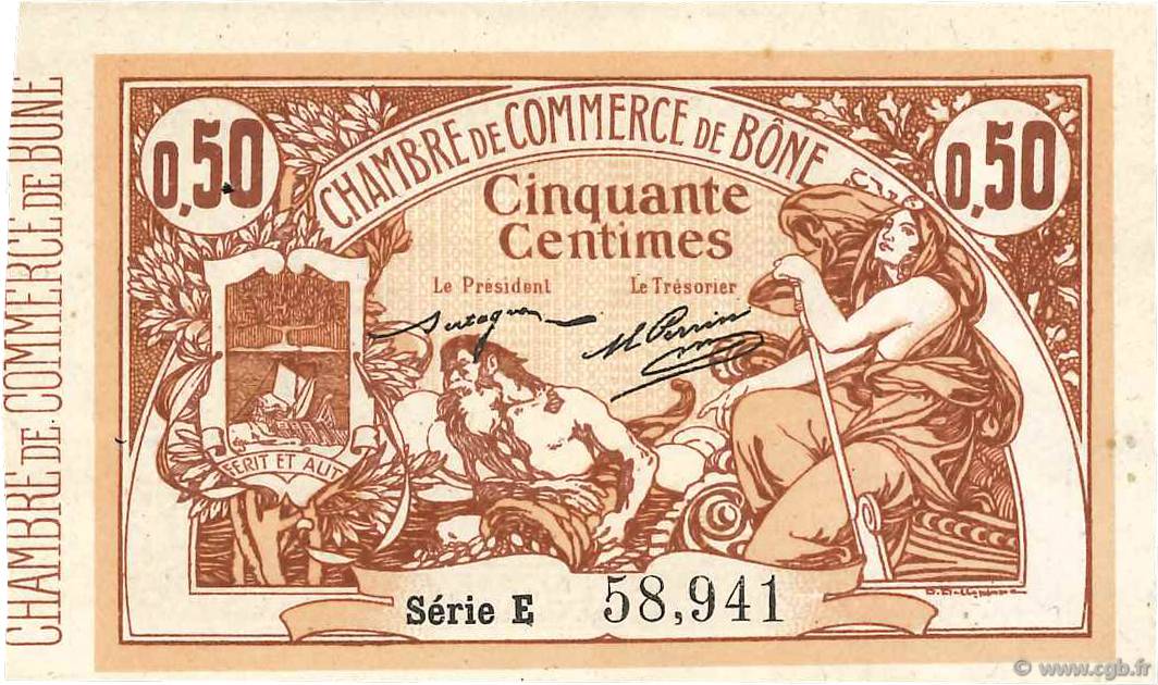 50 Centimes FRANCE regionalism and various Bône 1915 JP.138.01 VF+