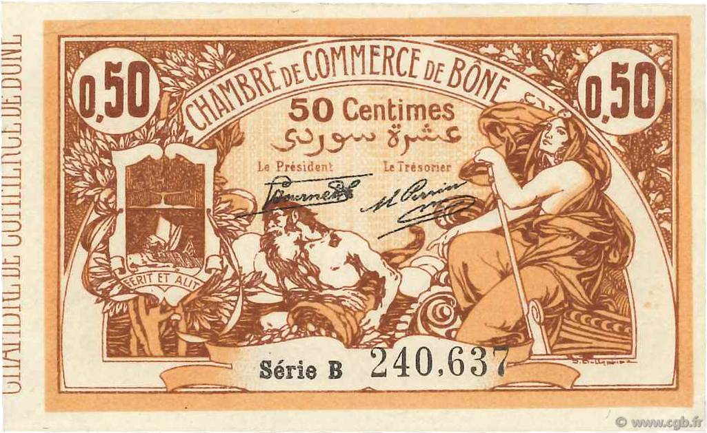 50 Centimes FRANCE regionalismo e varie Bône 1919 JP.138.08 SPL