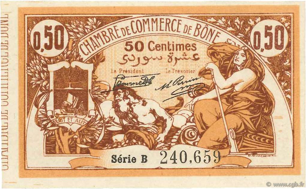 50 Centimes FRANCE regionalism and miscellaneous Bône 1919 JP.138.08 UNC-