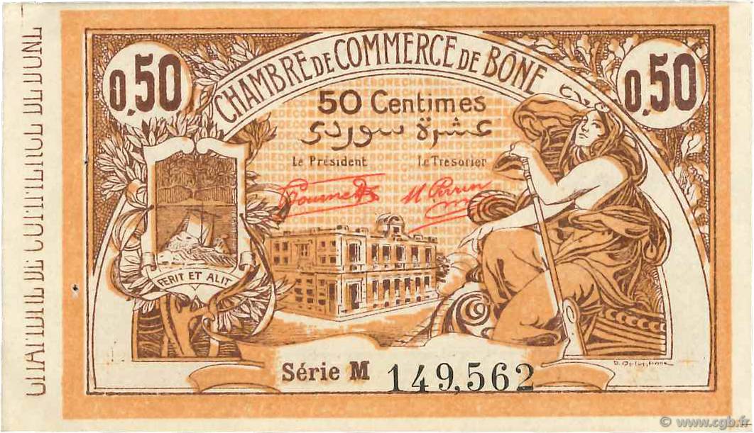 50 Centimes FRANCE Regionalismus und verschiedenen Bône 1921 JP.138.18 VZ