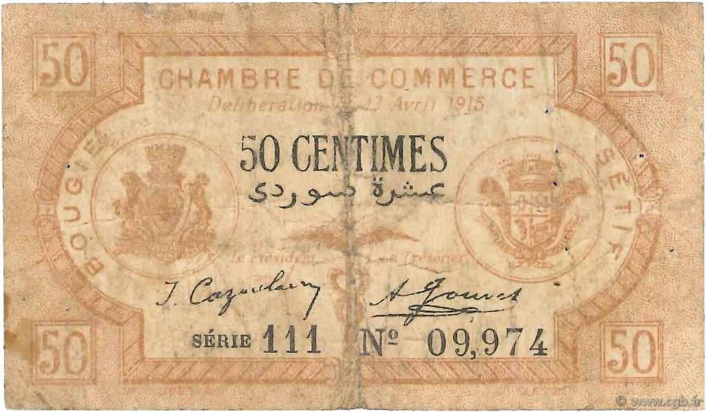 50 Centimes FRANCE regionalism and miscellaneous Bougie, Sétif 1915 JP.139.01 VG