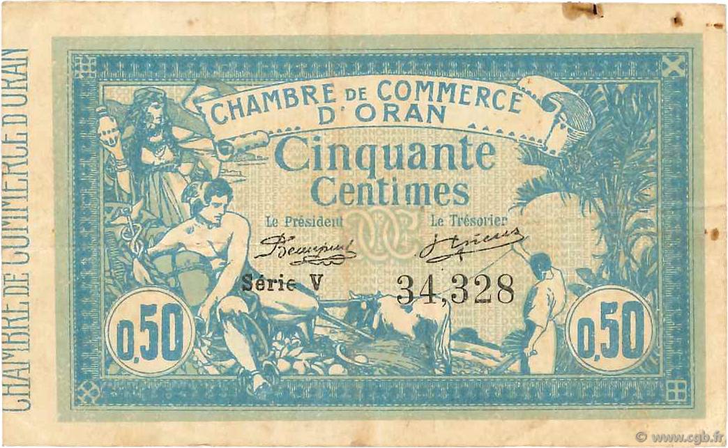 50 Centimes FRANCE regionalismo e varie Oran 1915 JP.141.04 MB