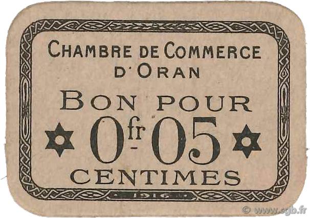 5 Centimes FRANCE regionalismo e varie Oran 1916 JP.141.50 SPL+