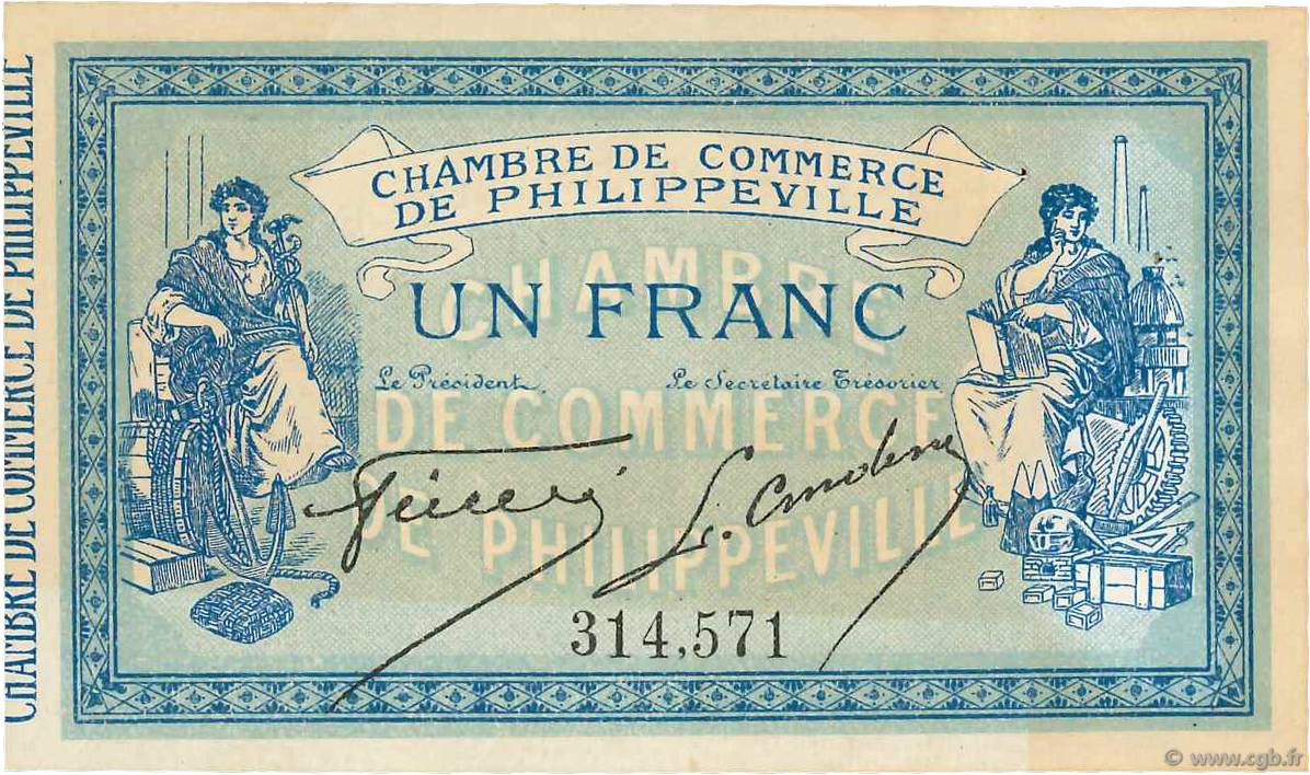 1 Franc FRANCE regionalismo e varie Philippeville 1914 JP.142.04 SPL+