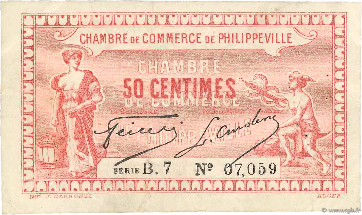 50 Centimes FRANCE regionalism and various Philippeville 1917 JP.142.08 F+