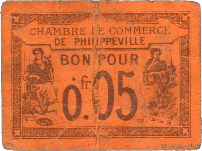 5 Centimes FRANCE regionalismo e varie Philippeville 1915 JP.142.12 q.MB