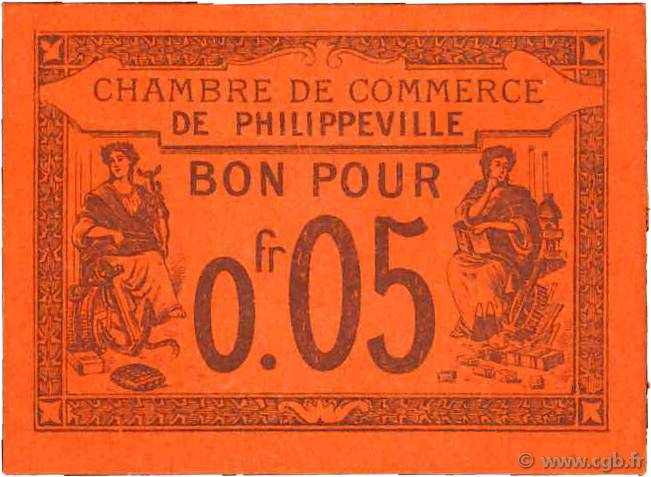 5 Centimes FRANCE regionalismo y varios Philippeville 1915 JP.142.12 MBC+
