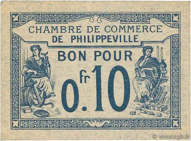10 Centimes FRANCE regionalismo e varie Philippeville 1915 JP.142.13 q.AU