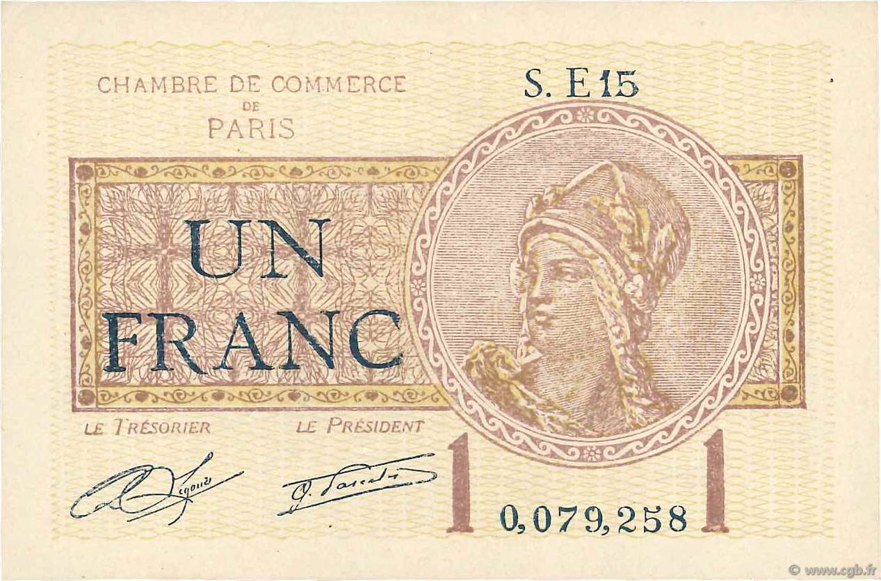 1 Franc FRANCE regionalismo e varie Paris 1920 JP.097.23 AU
