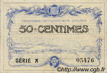 50 Centimes FRANCE regionalism and various Alais, Nom Actuel :  Alès 1915 JP.004.01 F
