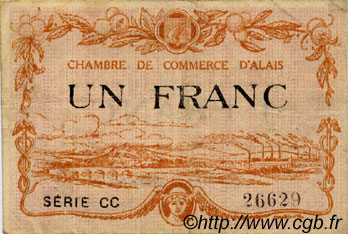 1 Franc FRANCE regionalismo y varios Alais, Nom Actuel :  Alès 1916 JP.004.09 BC