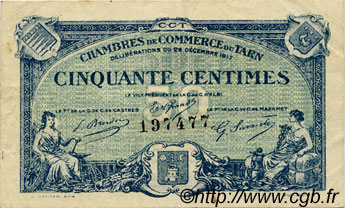 50 Centimes FRANCE Regionalismus und verschiedenen Albi - Castres - Mazamet 1917 JP.005.09 S