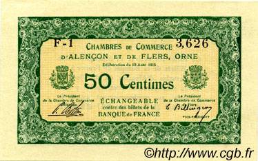 50 Centimes FRANCE regionalism and various Alencon et Flers 1915 JP.006.03 AU+