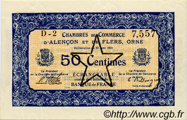 50 Centimes FRANCE regionalismo e varie Alencon et Flers 1915 JP.006.31 AU a FDC
