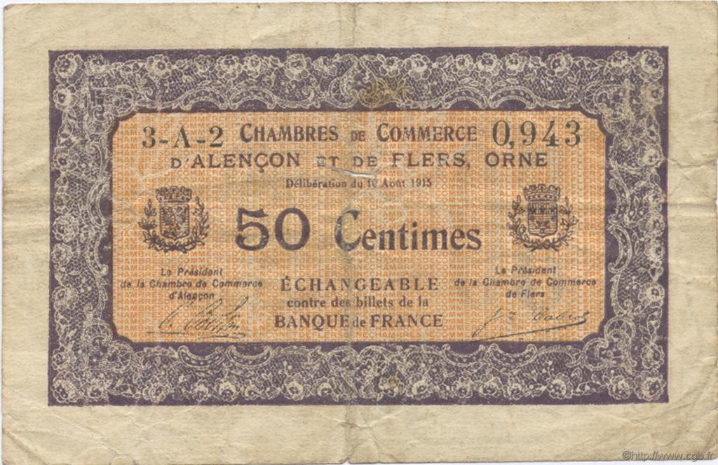 50 Centimes FRANCE regionalismo e varie Alencon et Flers 1915 JP.006.35 MB
