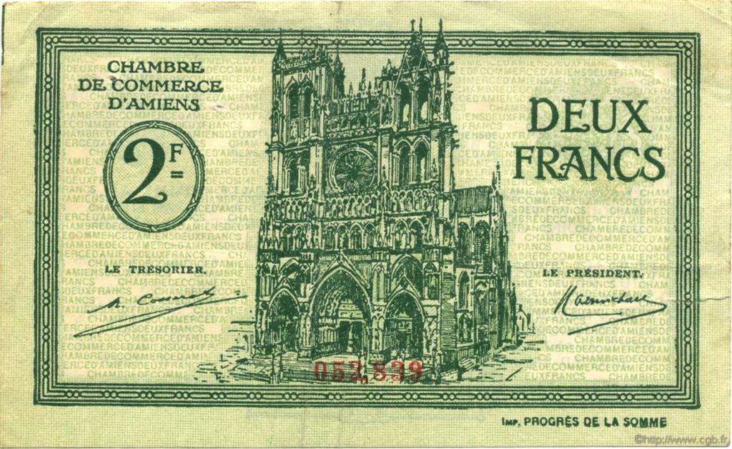 2 Francs FRANCE régionalisme et divers Amiens 1922 JP.007.57 TB