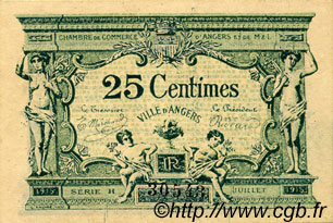 25 Centimes FRANCE regionalismo e varie Angers  1917 JP.008.04 AU a FDC