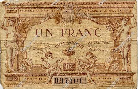 1 Franc FRANCE regionalismo e varie Angers  1915 JP.008.09 MB