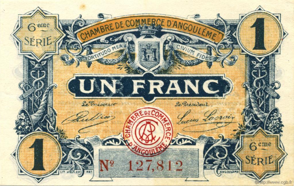 1 Franc FRANCE regionalismo e varie Angoulême 1920 JP.009.47 AU a FDC
