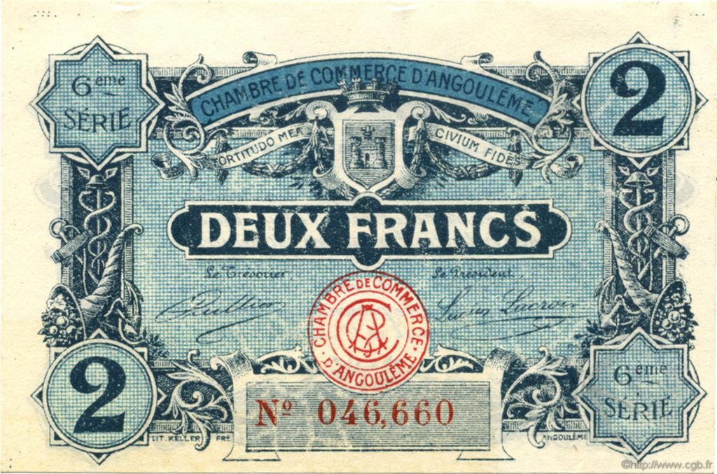 2 Francs FRANCE regionalismo y varios Angoulême 1920 JP.009.49 SC a FDC