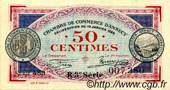 50 Centimes FRANCE Regionalismus und verschiedenen Annecy 1920 JP.010.15 fST to ST