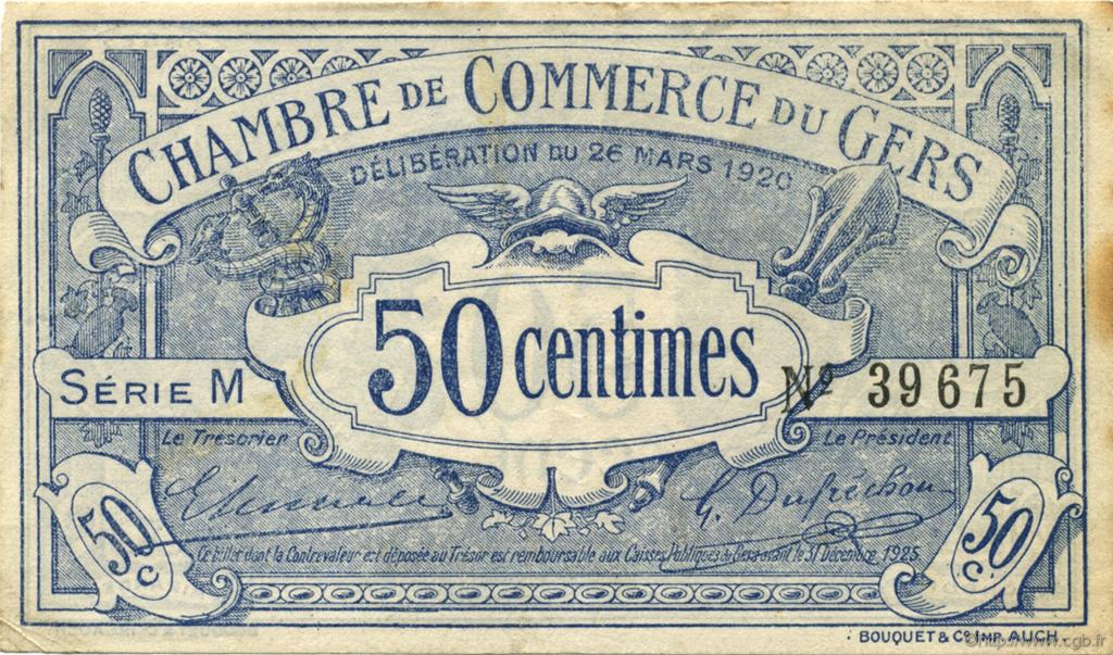 50 Centimes FRANCE regionalismo y varios Auch 1920 JP.015.18 MBC a EBC