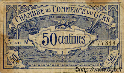 50 Centimes FRANCE régionalisme et divers Auch 1920 JP.015.18 TB