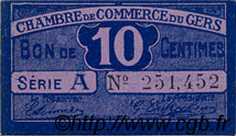10 Centimes FRANCE regionalismo y varios Auch 1918 JP.015.39 SC a FDC