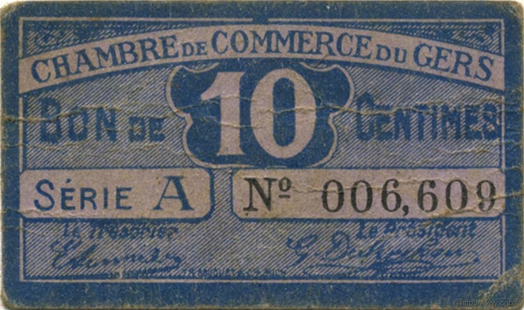 10 Centimes FRANCE régionalisme et divers Auch 1918 JP.015.39 TB