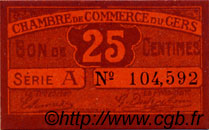 25 Centimes FRANCE regionalism and miscellaneous Auch 1918 JP.015.40 AU+
