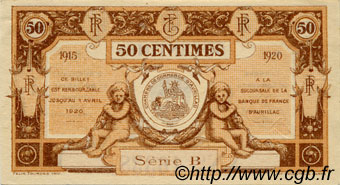 50 Centimes FRANCE regionalismo y varios Aurillac 1915 JP.016.01 MBC a EBC